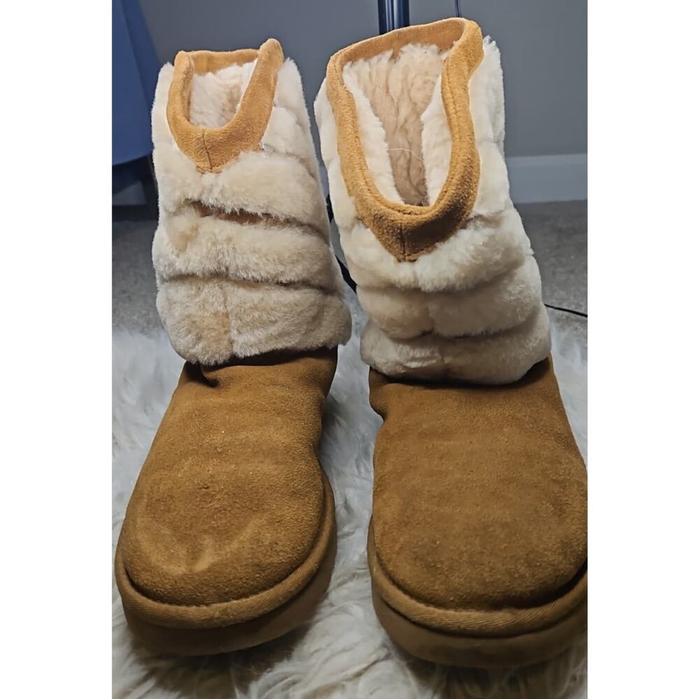 UGG Tania Sheepskin Boots Tan Genuine Sheepskin Fur Uppe - Picture 3 of 6